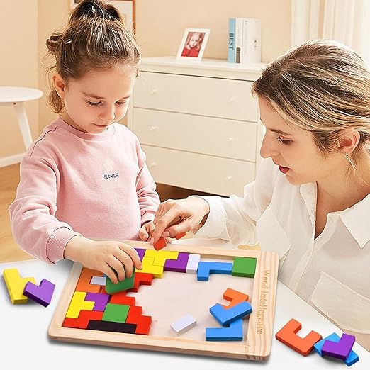 Wooden Intelligence Tetris Jigsaw Puzzle Set