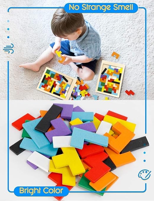 Wooden Intelligence Tetris Jigsaw Puzzle Set
